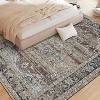 Acekool Abstract Area Rug, Washable Non-Slip Low Pile Carpet for Living Room Bedroom Kitchen, Soft Modern Distressed Accent Rug - 2 of 4