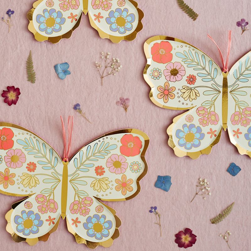 Meri Meri Floral Butterfly Plates (Pack of 8), 2 of 3