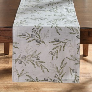 Split P Olive Leaves Table Runner 15" X 72" - 1 of 4