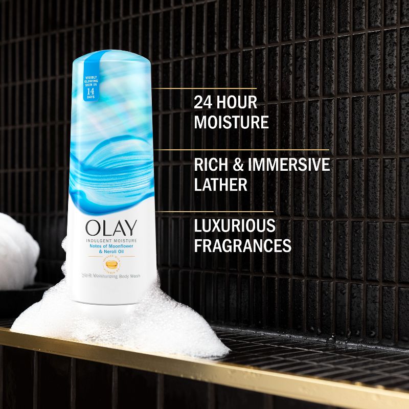Olay Indulgent Moisture Body Wash Infused with Vitamin B3 - Notes of Moonflower and Neroli Oil - 20 fl oz, 6 of 12
