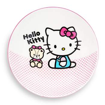 Silver Buffalo Sanrio Hello Kitty Pink Dots 9-Inch Ceramic Coupe Dinner Bowl
