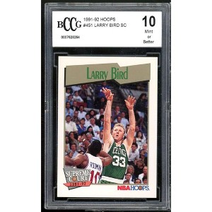 Larry Bird Card 1991-92 Hoops #451 BGS BCCG 10 Mint+ - 1 of 2