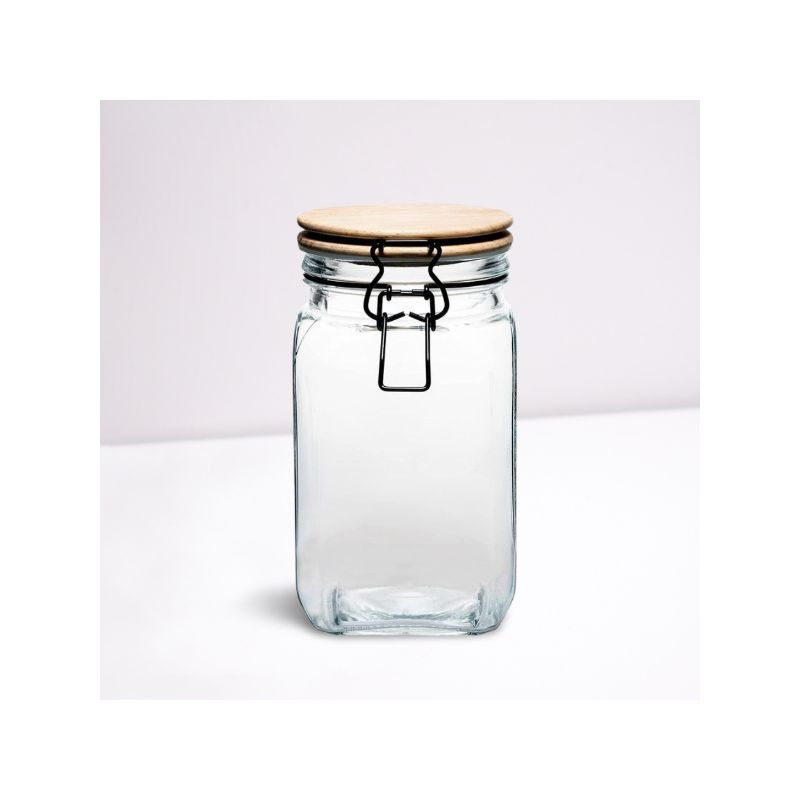 Amici Home Acadia Glass Canister with Wood Lid & Hermetic Seal,, Airtight Lock Lids for Kitchen & Pantry Storage, 3 of 4