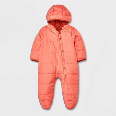 Image of Baby Bunting Snowsuit - Cat & Jack™ Orange Newborn