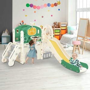 JUJABU Freestanding Castle Climbing Crawling Playhouse with Slide - 1 of 4