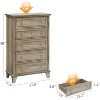 Acekool 48” Tall White Dresser, 5-Drawer Chest for Bedroom, Vintage Storage Cabinet for Closet, Living Room, Hallway - 3 of 4