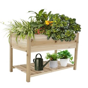 Gulches Raised Garden Bed Planter Box with Legs & Storage Shelf Wooden Elevated Vegetable Growing Bed - 1 of 4