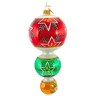 Huras Family 8.0 Inch Merry & Bright Stars Aplenty Triple Ball Reflector Tree Ornaments - 2 of 3
