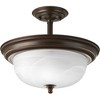 Progress Lighting, Melon Collection, 2-Light Semi-Flush, Brushed Nickel, Dome Glass Shade - image 2 of 2