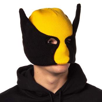 Marvel Wolverine Beanie X-Men Costume Character Mask Cuff Knit Beanie Hat Multicoloured