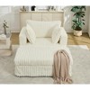 47.7" Corduroy Recliner Chair with Ottoman, Oversized Chaise Lounge Sofa for Small Apartments, Deep Seat Single Sofa with Thick Cushions - 3 of 4