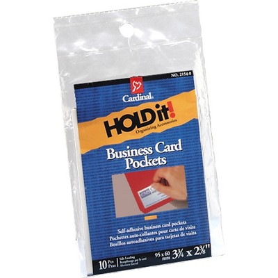 Cardinal Business Card Pockets Top Load 3-3/4"x2-3/8" 10/PK Clear 21500CB