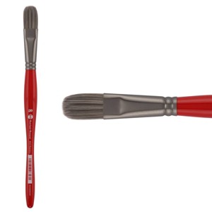 Borciani Bonazzi UNICO Silver Synthetic Series 812 Paint Brush, Filbert 12 - Medium Handle Paintbrush Handcrafted in Italy, Cruelty-Free, Acrylic, - 1 of 4