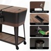 Karl Home 80QT Red Brown Woodgrain Patio Cooler Cart - 4 of 4