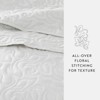 FIONECA Quilted Floral Microfiber Coverlet Set with Matching Shams All Season Machine Washable - 3 of 4