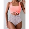 Eomenie Women's One Piece Swimsuit Tummy Control Slimming Bathing Suit Cutout Tie Knot Swimwear - 2 of 3