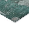 Dark Green Aqua And Gray Abstract Washable Indoor Outdoor Area Rug - 4 of 4