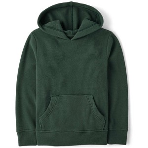 The Children's Place Boys Long Sleeve Plush Winter Waffle Thermal Hoodie - 1 of 3