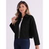 Allegra K Women's Zipper Lapel Collar Two Pockets Long Sleeve Casual Jacket - 4 of 4