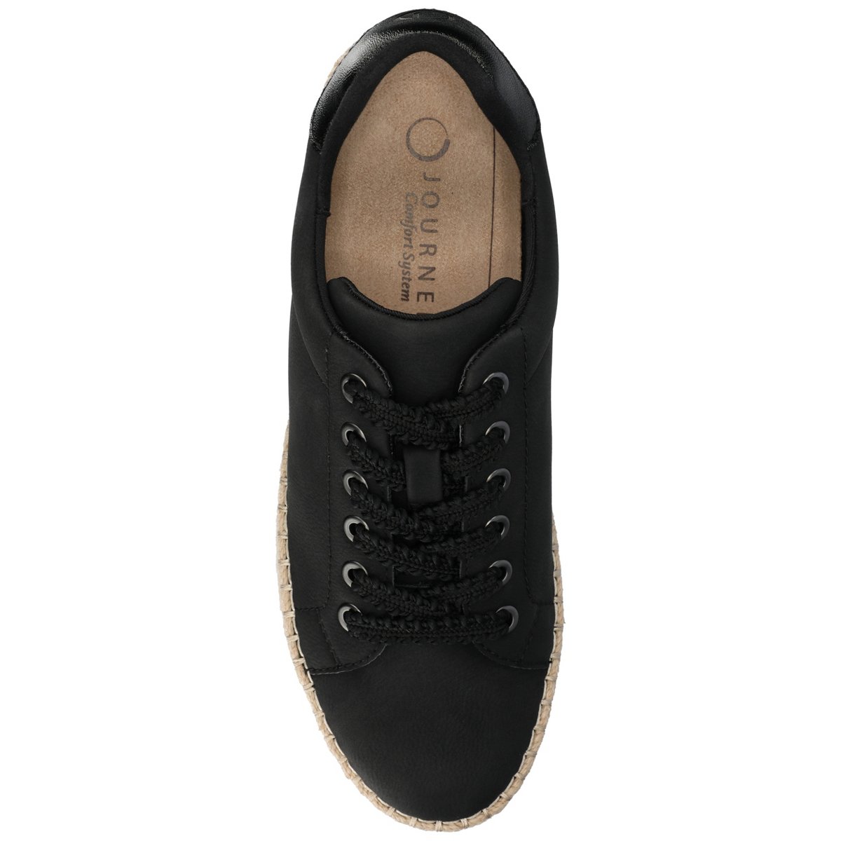 Женские кроссовки Journee Collection Journee Women's Cosima Esapdrille Sneakers, Black/Graphite 10 — фото 4