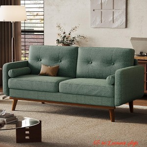 65 in Loveseat Sofa, Mid Century Modern Couch Comfy Love Seat Couches for Living Room, 2 Seater Deep Seat Sofa, Upholstered Couches - 1 of 4