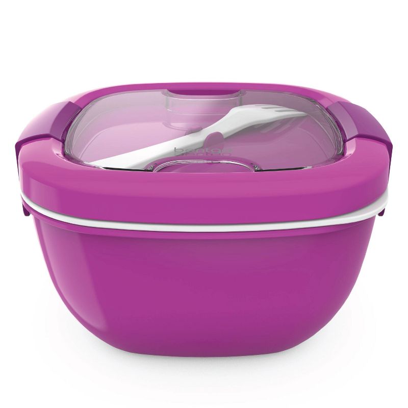 Bentgo Salad Stackable Lunch Container with Large 54oz Bowl, 4-Compartment Tray & Built-In Fork, 4 of 14