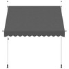 Aghana Digitals Manual Retractable Awning - Anthracite Polyester, UPF 30+ UV Protection, - 3 of 4