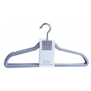10-Pack Non-Slip Velvet Hangers – Slim Flocked Hangers for Shirts & Coats , Space-Saving and Elegant Closet Organizers - 1 of 1