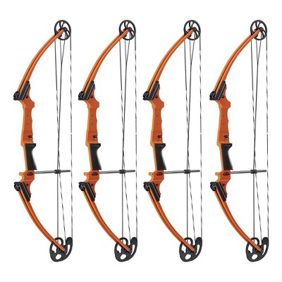 Genesis Archery Original Adjustable Preassembled Durable Lightweight  Left-Handed Compound Bow for Beginners and Experts, Orange (4 Pack)