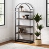 Nathan James 72" Haven 5 Shelves Arch Bookshelf Black Espresso - 4 of 4