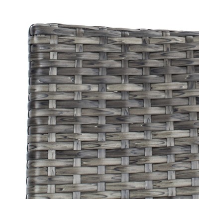 Gray Brown Wicker 4-Person Outdoor Dining Set with White Cushions