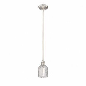 Bridal Veil - 1 Light Stem Hung Mini Pendant In Art Deco Style-8.5 Inches Tall and 5 Inches Wide - 1 of 1