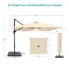 Sonkuki 10×10FT Outdoor LED Cantilever Patio Umbrella w/Base, 360° Rotation and Infinite Canopy Angle Adjustment - 3 of 4