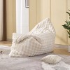 TYBOATLE 3 in 1 Bean Bag Chair, Giant Bean Bag Couch Sofa with High-Density Memory Foam, Suitable for Gaming, Bedroom, White - 2 of 4
