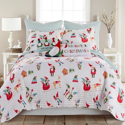 Gnome for the Holidays White Quilt - Levtex Home