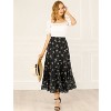 INSPIRE CHIC Women's Floral Elastic Waist Tiered Ruffle Boho Midi Skirts - 3 of 4