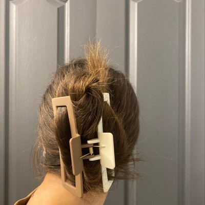 Jumbo Two-tone Claw Hair Clip - Universal Thread™ Beige/brown : Target