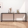 vidaXL Console Table Black Tempered Glass, Powder-Coated Steel - 4 of 4
