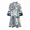 Women Bohemian Printed Tiered Dress Bell Sleeves Button-Down V-Neck Casual Midi Dress - 3 of 4