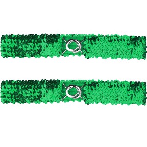 INSPIRE CHIC Women's Skinny Elastic Sequins Decor Stretchy Waist Belts for Dresses 2 Pcs 25.19" - 1 of 4