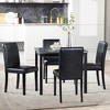 5-Piece Dining Set with Square Kitchen Table and 4 Upholstered Chairs - 2 of 4
