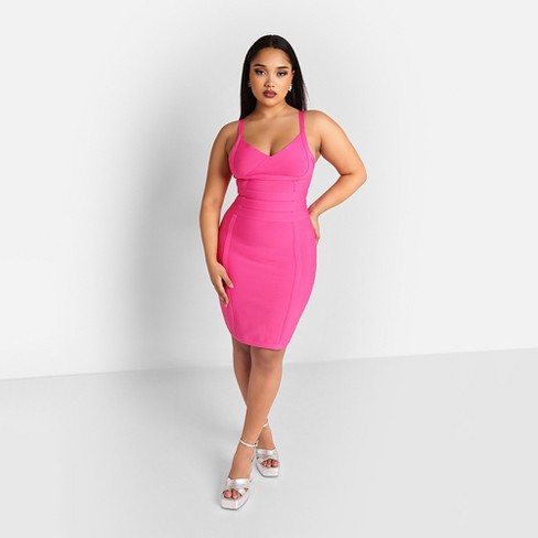 Rebdolls Women s Amorette Bandage Mini Bodycon Dress Magenta 5x Target