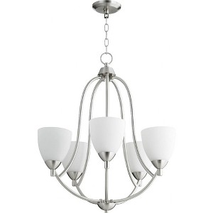Quorum Lighting Barkley 5-Light Chandelier, Satin Nickel, 24 Width, 27 Height - 1 of 1