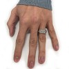 Pompeii3 3/4ct Diamond Mens Wedding Ring 10k White Gold - 3 of 4