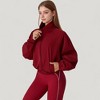 Anna-Kaci Active Women's Zip-Up Activewear Jacket with High Collar Long Sleeves and Relaxed Elastic Hem for Workout Wear - 2 of 4
