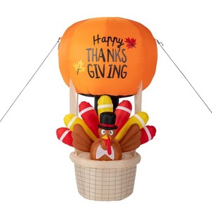 Karl Home 6ft Turkey Hot Air Balloon Thanksgiving Decoration - 1 of 4