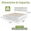 Karl Home Solid Wood Platform Bed Frame , Twin Bed Frame with Headboard Included, Mid Century Modern Bed, White - 2 of 4