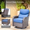 Gymojoy 5 Pieces Outdoor 6 Inch Sofa Swivel Chair with Fire Pit Table - 4 of 4