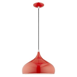 Livex Lighting Metal Shade 1 - Light Pendant in  Shiny Red - 1 of 2