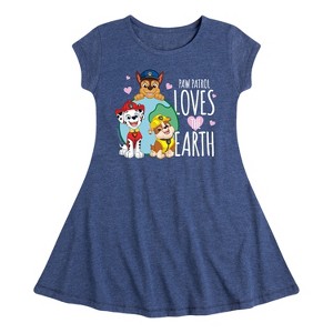Girls' - Paw Patrol - Loves Earth Fit & Flair Cap Sleeve Dress - 1 of 4